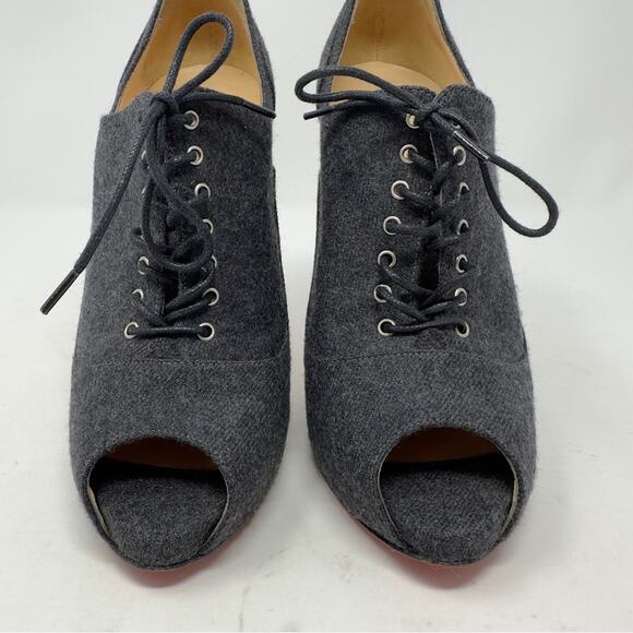 Christian Louboutin Lady Derby Flannel Ankle Boots size 37 - Picture 3 of 10